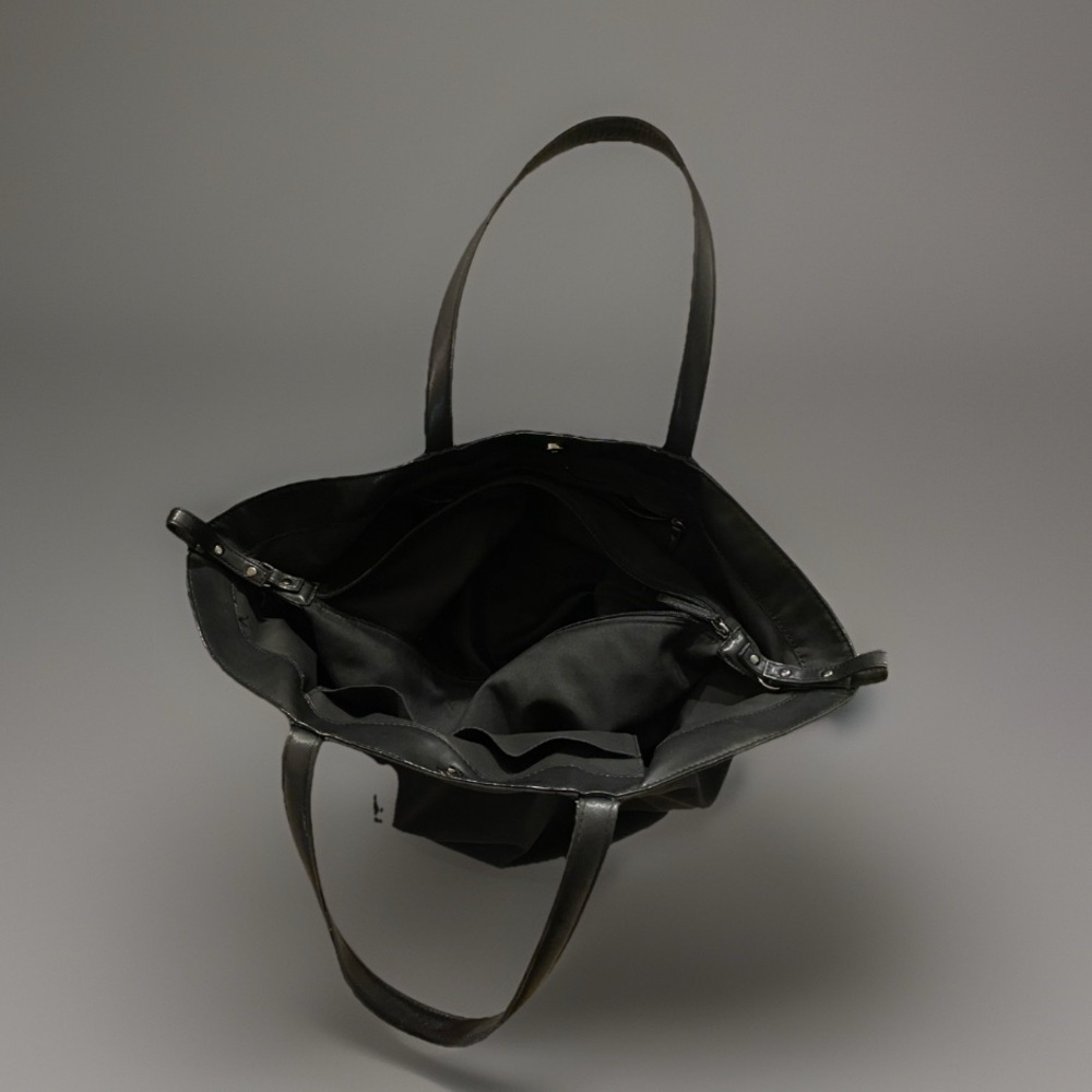 ZARA Black Faux Leather Tote Bag Large Shoulder  Carryall Shopper Travel  $69 - Picture 14 of 16
